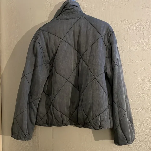 ANTHROPOLOGIE PUFFER QUILTED BLUE JACKET - Picture 9 of 9